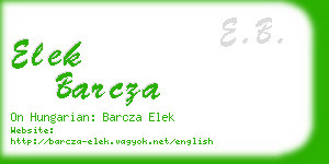 elek barcza business card